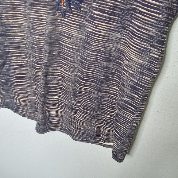 Soft Surroundings Womens M Medium Tunic Blouse V Neck Texture Beaded Applique - Picture 3 of 8